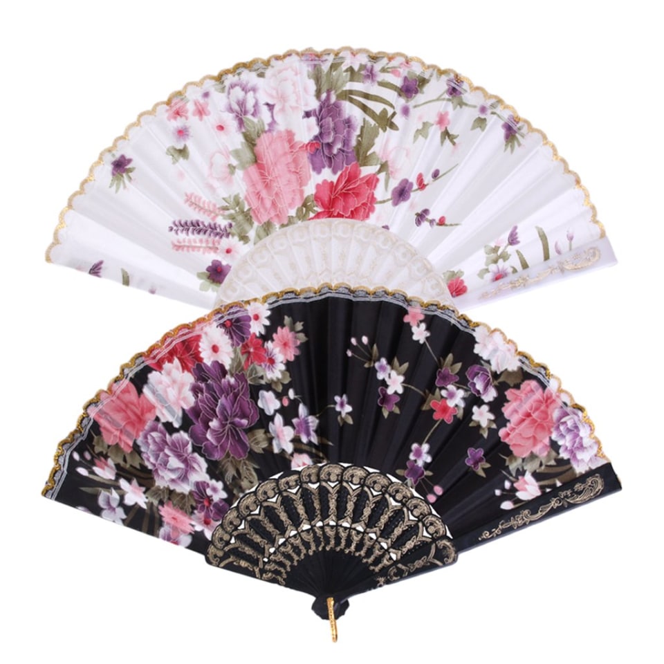 Blanco Y Rosa Para Abanico Plegable Estilo Dulce Rosa Blanco Y Rosa Para Abanico Plegable Estilo Dulce Rosa